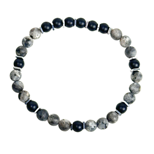 Labradorite and Hematite Men's Bracelet