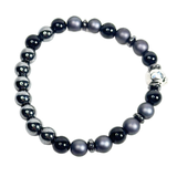 Skull and Hematite Men's Bracelet