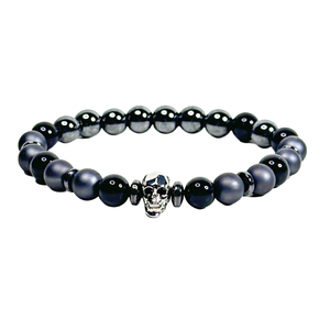 Skull and Hematite Men's Bracelet