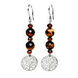 Tree of Life Tiger Eye Earrings