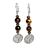 Tree of Life Tiger Eye Earrings