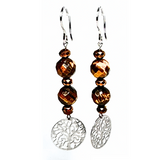 Tree of Life Tiger Eye Earrings