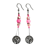 Tree of Life Rose Quartz Earrings