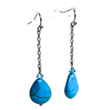 Turquoise Howlite Drop Earrings