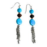 Tree of Life, Turquoise, Howlite and Tiger Eye Earrings