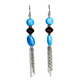 Tree of Life, Turquoise, Howlite and Tiger Eye Earrings