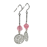 Tree of Life and Rose Quartz Earrings