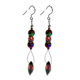 Purple Irridescent Drop Earrings