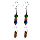 Purple Irridescent Drop Earrings