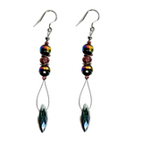 Purple Irridescent Drop Earrings