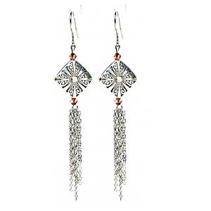 Diamond Shaped Drop Chain Earrings