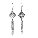 Diamond Shaped Drop Chain Earrings