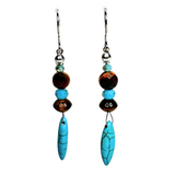 Tiger Eye and Howlite Drop Earrings