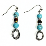 Turquoise and Tiger Eye Earrings