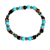 Tiger Eye, Turquoise and Hematite Women's Bracelet