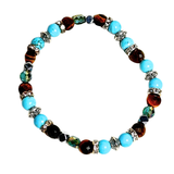 Tiger Eye, Turquoise and Hematite Women's Bracelet