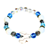 Butterfly Charm, Moonstone and Hematite Women's  Bracelet