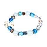 Butterfly Charm, Moonstone and Hematite Women's  Bracelet