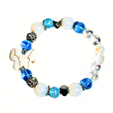 Butterfly Charm, Moonstone and Hematite Women's  Bracelet