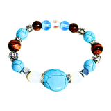 Tiger Eye, Moonstone, Howlite and Hematite Women's Bracelet