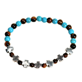 Cross and Tiger Eye Women's Bracelet