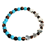 Cross and Tiger Eye Women's Bracelet