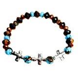 Cross, Tiger Eye and Siderolite Women's Bracelet