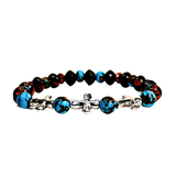 Cross, Tiger Eye and Siderolite Women's Bracelet