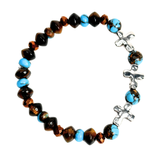 Cross, Tiger Eye and Siderolite Women's Bracelet