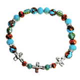 Cross and Siderolite Women's Bracelet