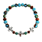 Cross and Siderolite Women's Bracelet