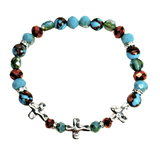 Cross and Siderolite Women's Bracelet