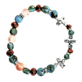 Cross and Imperial Jasper Women's Bracelet