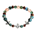 Cross and Imperial Jasper Women's Bracelet