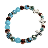 Cross and Siderolite Women's Bracelet