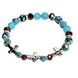 Cross and Siderolite Women's Bracelet