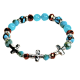 Cross and Siderolite Women's Bracelet