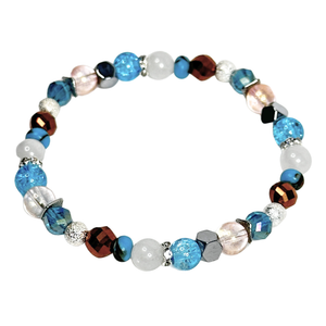 Clear Quartz, Hematite and Siderolite Women's  Bracelet