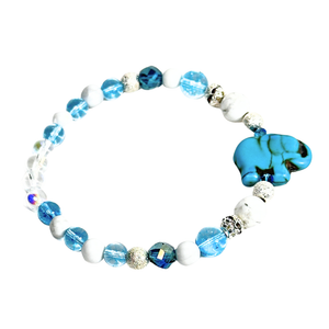 Elephant Charm and Howlite Women's  Bracelet