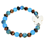 Butterfly Charm, Tiger Eye and Imperial Jasper Women's  Bracelet