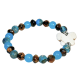 Butterfly Charm, Tiger Eye and Imperial Jasper Women's  Bracelet