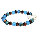 Butterfly Charm, Tiger Eye and Imperial Jasper Women's  Bracelet