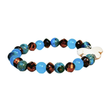 Butterfly Charm, Tiger Eye and Imperial Jasper Women's  Bracelet