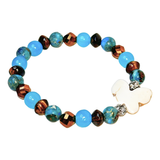 Butterfly Charm, Tiger Eye and Imperial Jasper Women's  Bracelet