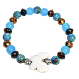 Butterfly Charm, Tiger Eye and Imperial Jasper Women's  Bracelet