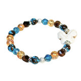 Butterfly Charm, Tiger Eye and Siderolite Women's  Bracelet