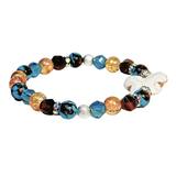 Butterfly Charm, Tiger Eye and Siderolite Women's  Bracelet