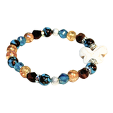 Butterfly Charm, Tiger Eye and Siderolite Women's  Bracelet