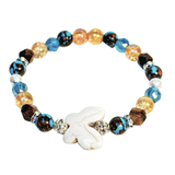 Butterfly Charm, Tiger Eye and Siderolite Women's  Bracelet