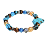 Elephant Charm, Tiger Eye and Siderolite Women's  Bracelet